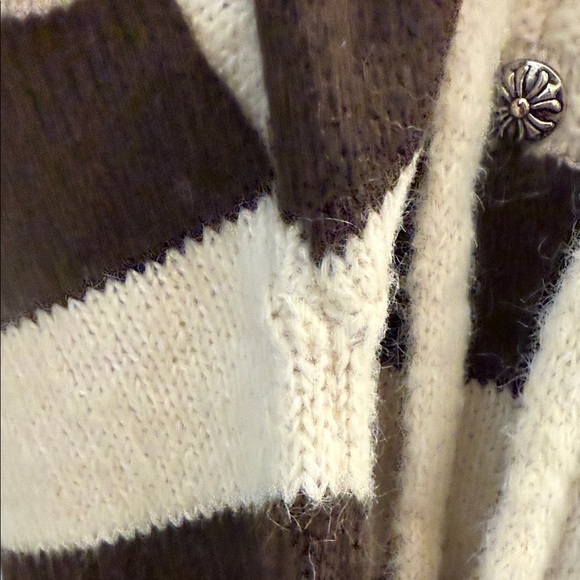 Striped Brown and Cream Hooded Sweater - Picture 7 of 12